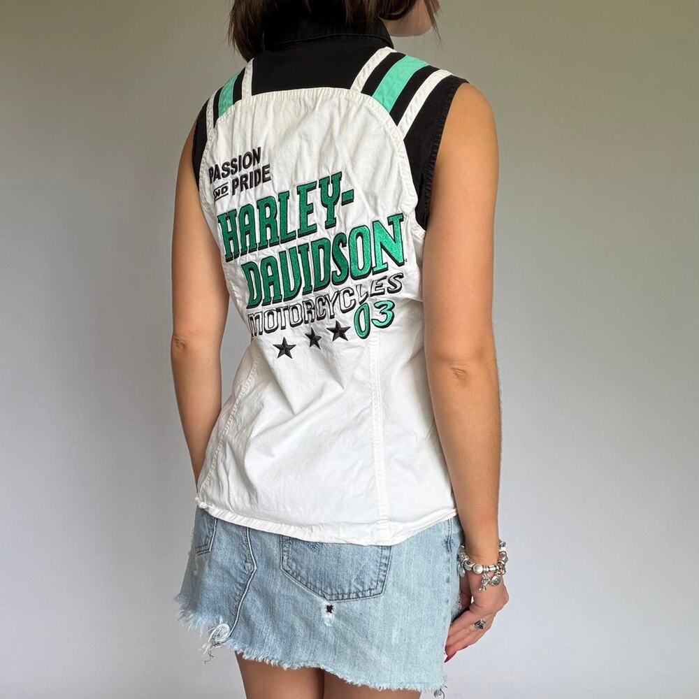 Harley Davidson White Sleeveless Vest